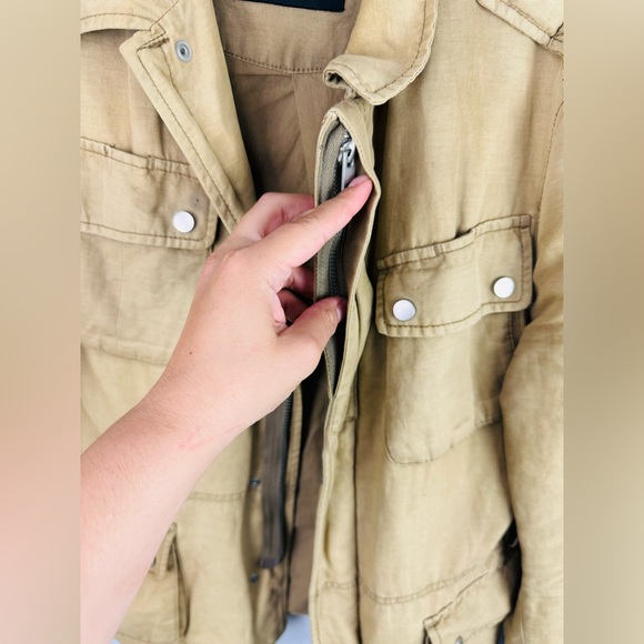 Men’s All Saints Army Light Khaki Green Bayonet Multi pocket Military Jacket - Picture 5 of 12